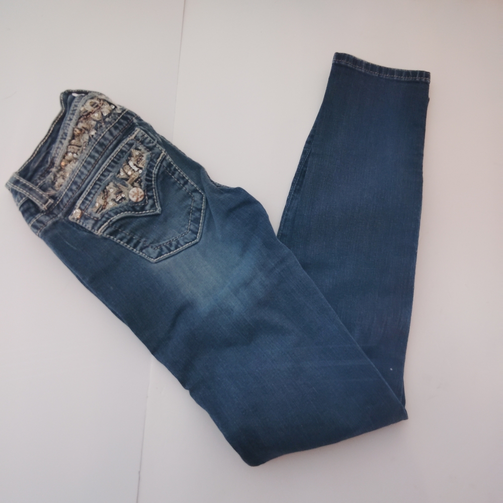 Miss Me Kids Blue Jeans with Embellished Pockets